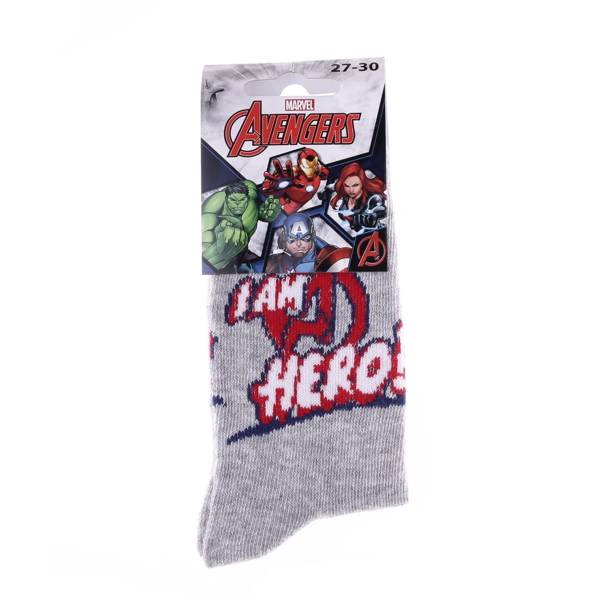 Шкарпетки MARVEL 65% хлопок Дети 31-34 светло-серый