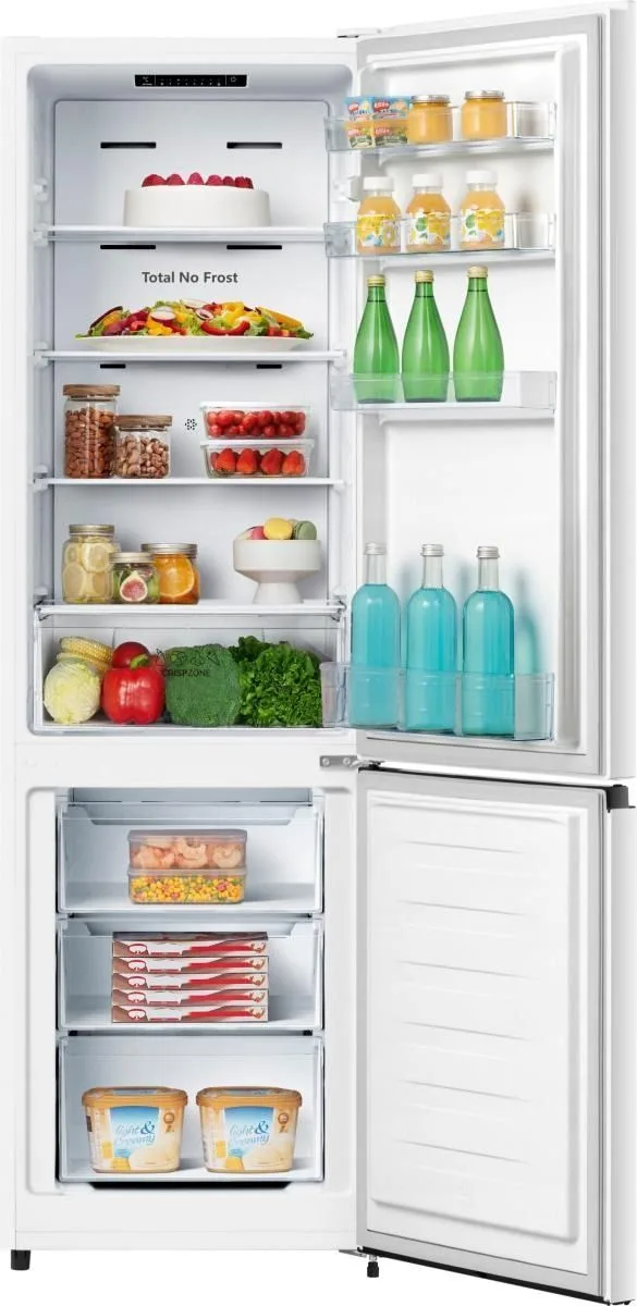 Холодильник Gorenje с нижней морозильной камерой, 180x55x56 см, 2 двери, объем 188(67) л, класс энергоэффективности А++, NoFrost Plus, зона свежести, белый