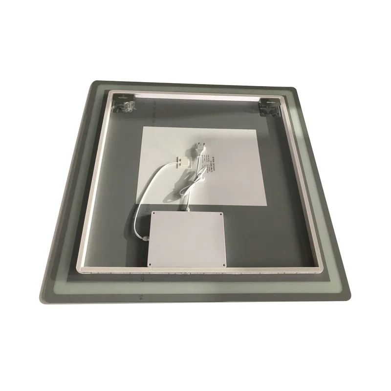 Дзеркало настінне LED Touch ZERIX Mirra 80x80 см ПВХ біле з регулятором яскравості антифог