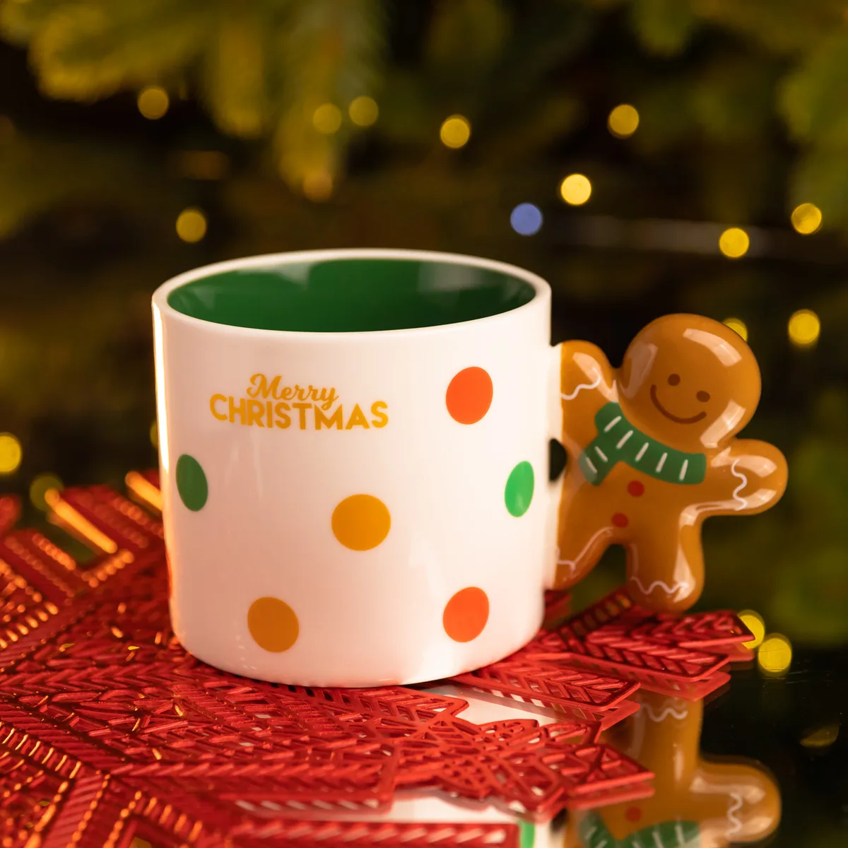Чашка порцелянова 400 мл біла Merry Christmas