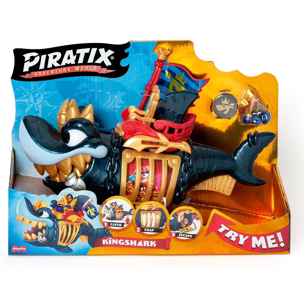 Игровой набор Piratix пластик 27 см черная акула