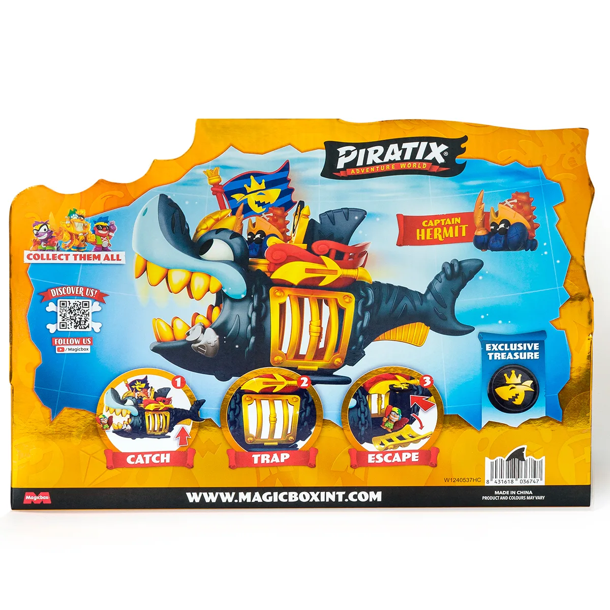 Игровой набор Piratix пластик 27 см черная акула