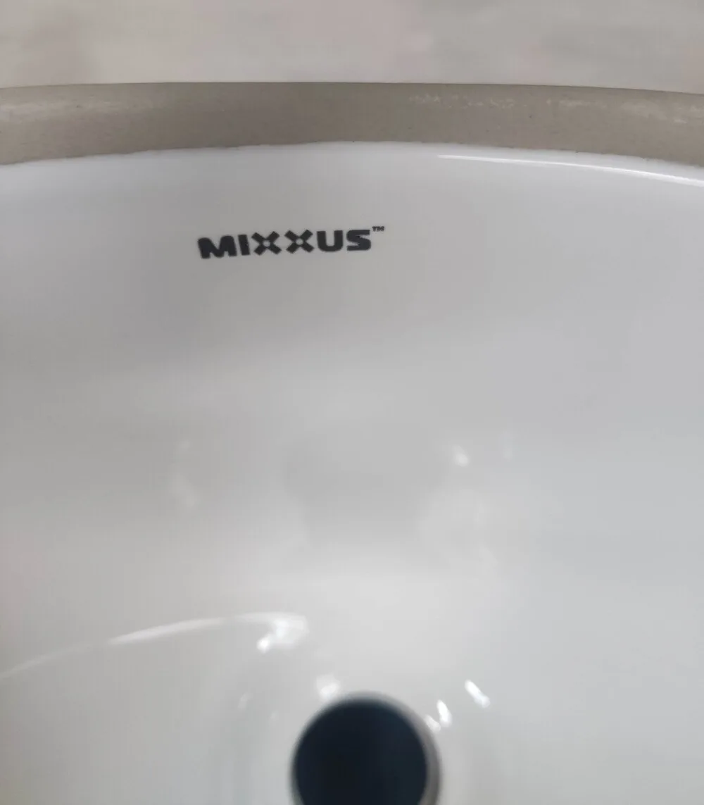 Раковина врізна MIXXUS PREMIUM керамічна 495х405х205 мм біла з переливом