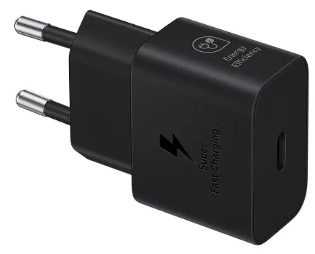 Мережевий зарядний пристрій Samsung 25Вт USB Type-C 38х22х66 мм Чорний