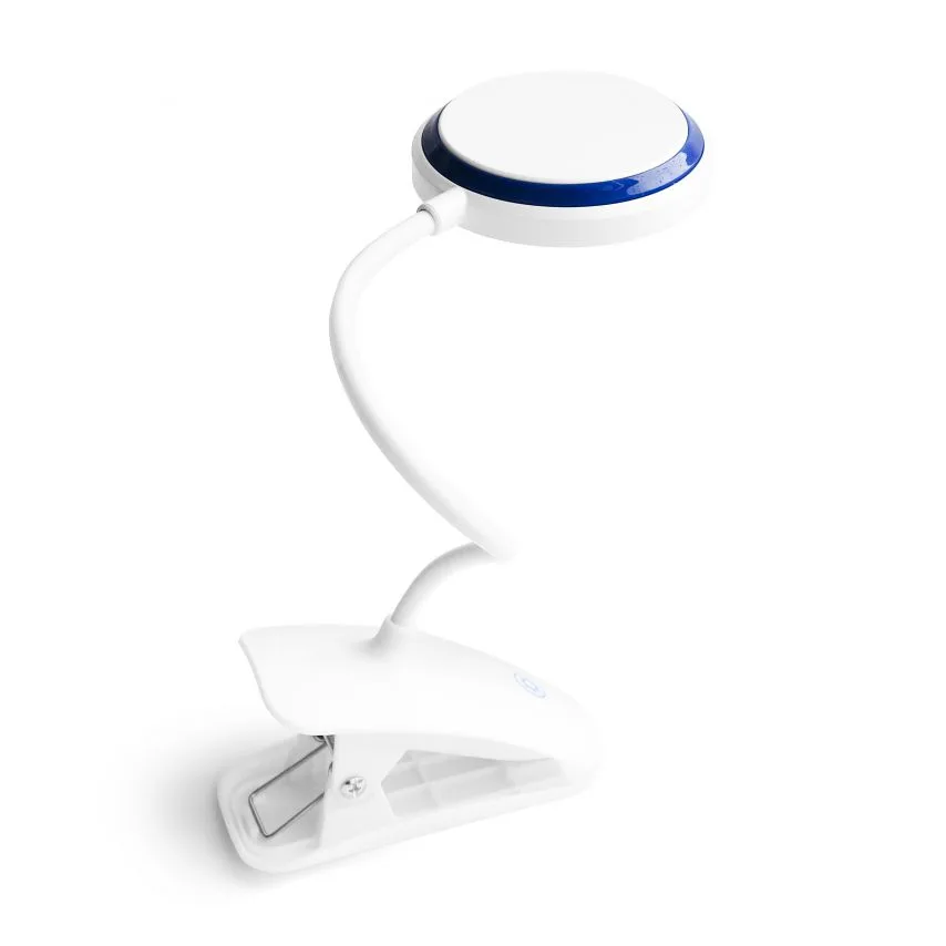 Настільна LED лампа пластикова 6000K біла синя 400mAh
