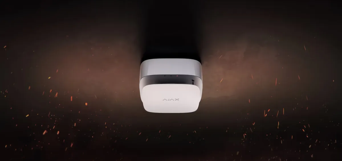 Датчик диму та температури Ajax FireProtect 2 RB Heat Smoke Jeweler, змінна батарея, бездротовий, білий
