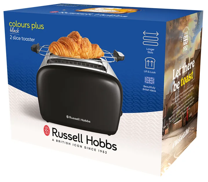Тостер Russell Hobbs 1600 Вт Нержавіюча сталь 23,3х28,4х15,6 см Чорний