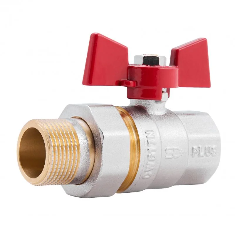 Кран кульовий 3/4" запірний вентиль латунь метелик Thermo Alliance SD220NW20PN40