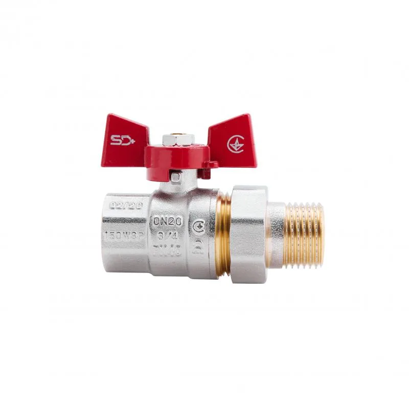 Кран кульовий 3/4" запірний вентиль латунь метелик Thermo Alliance SD220NW20PN40
