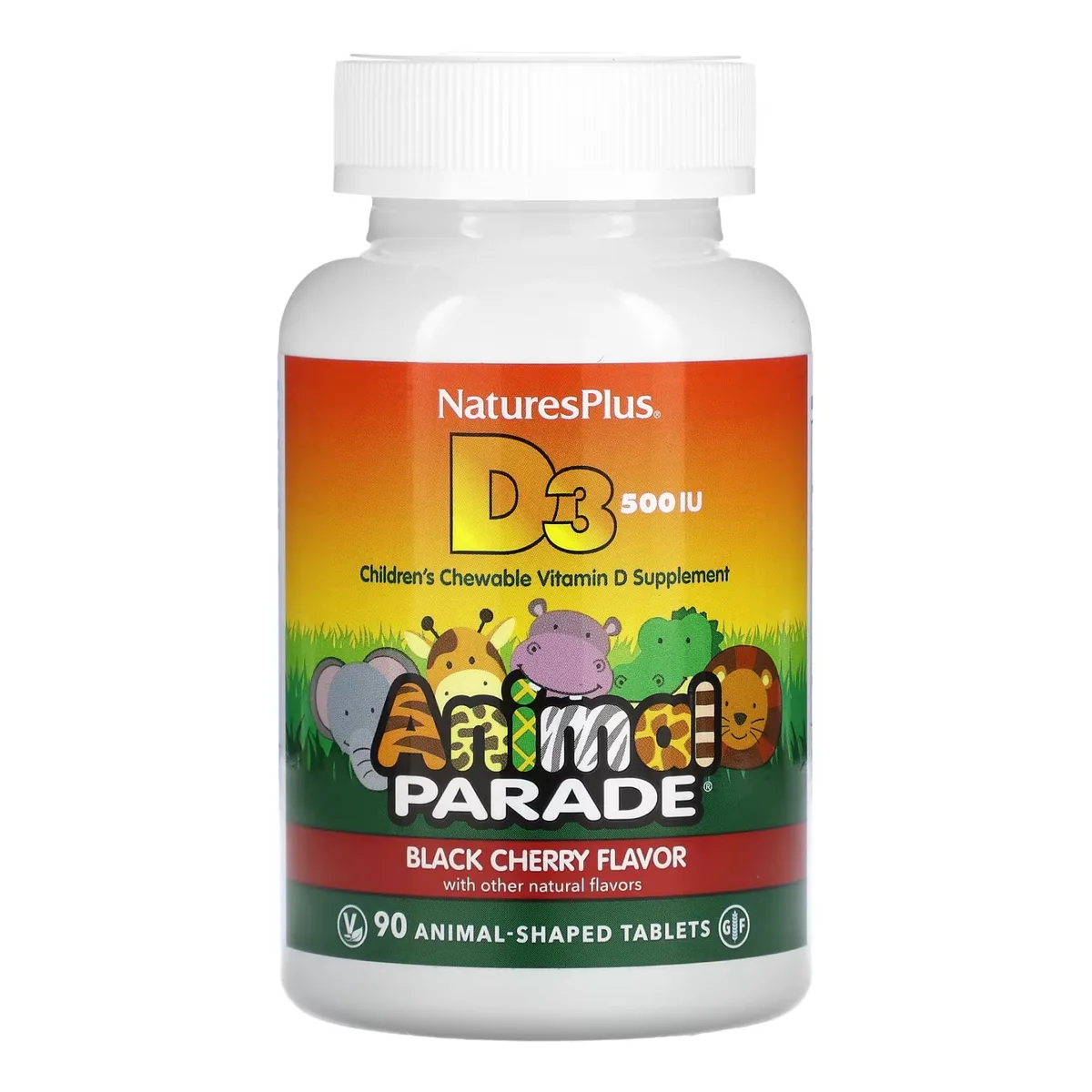 Kids Vit D3 Chewable Nature's Plus 90 таб жувальні таблетки чорна вишня