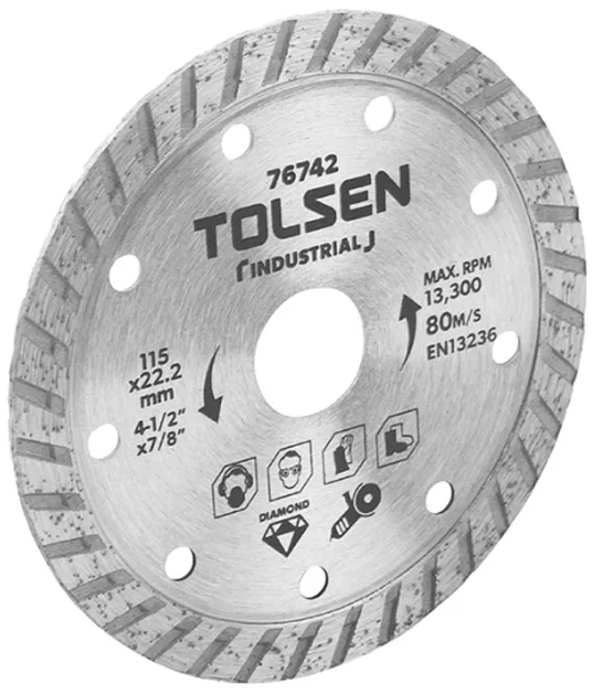 Алмазний диск Tolsen, універсальний, 125 мм x 22,2 мм.