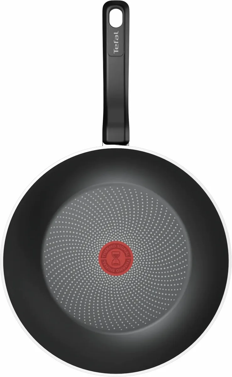 Сковорода ВОК Tefal So' Light, 28 см, алюмінієва, з бакелітовою ручкою, чорного кольору.