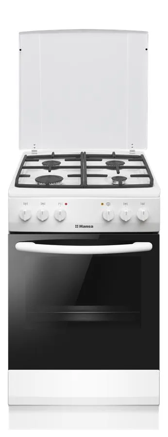 Комбинированная плита Hansa, 62 л, 50x60 см, с конвекцией, чугунная, белая