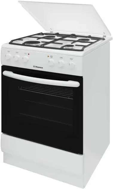 Комбинированная плита Hansa, 62 л, 50x60 см, с конвекцией, чугунная, белая
