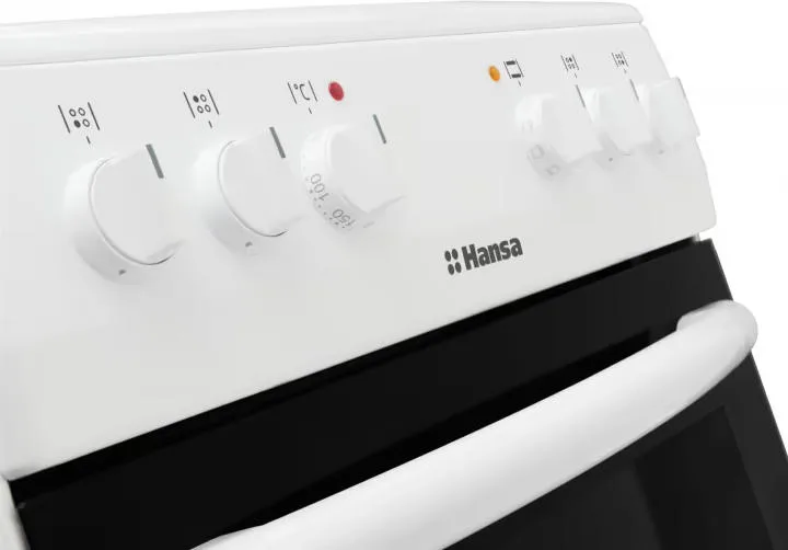 Комбинированная плита Hansa, 62 л, 50x60 см, с конвекцией, чугунная, белая