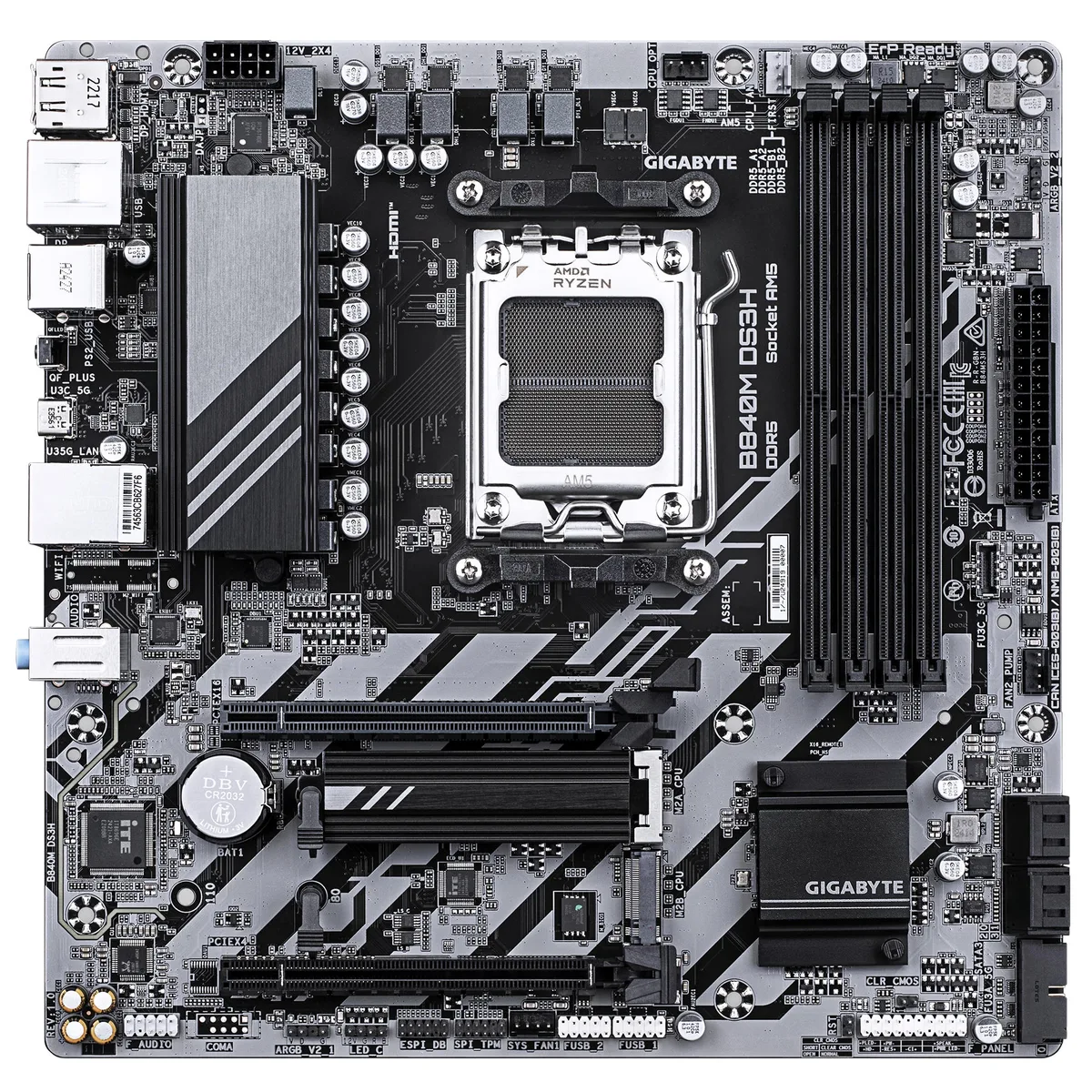 Материнская плата GIGABYTE B840M microATX AM5 DDR5 256ГБ HDMI DisplayPort