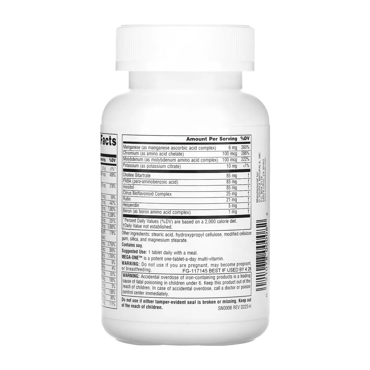 Мультивітаміни Mega-One Source Naturals 30 таблеток дієтична добавка