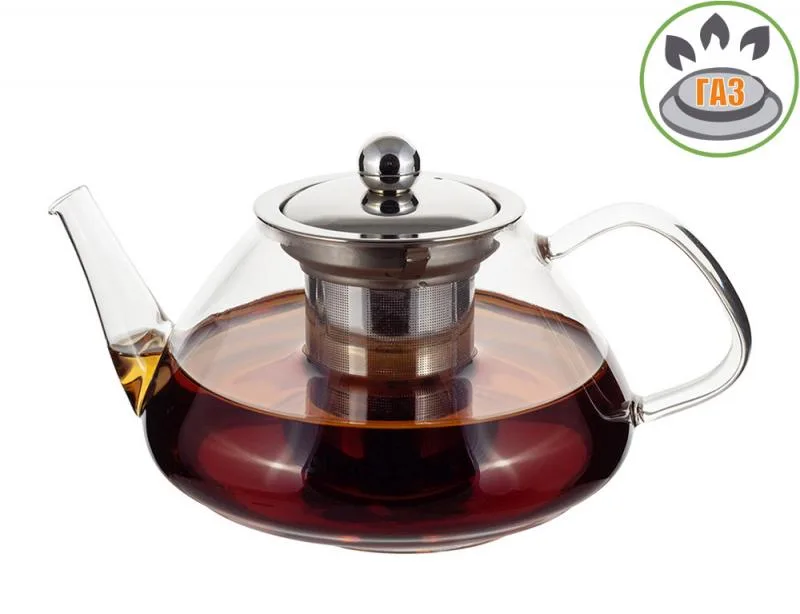 Заварювальний чайник Kamille Glass-Teapot 450 мл з боросилікатного скла з металевим ситечком