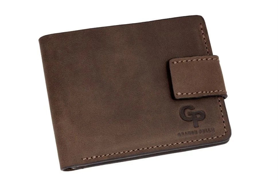 Портмоне Onda с застежкой, коричневый Grande Pelle 517120