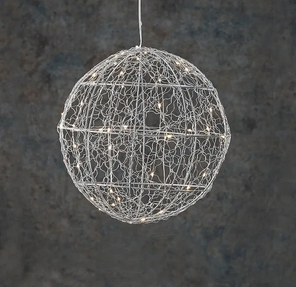 Декоративна куля Luca Lighting металевий 25 см срібний 50 LED теплий білий