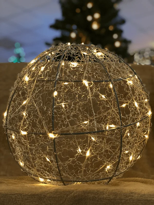 Декоративна куля Luca Lighting металевий 25 см срібний 50 LED теплий білий