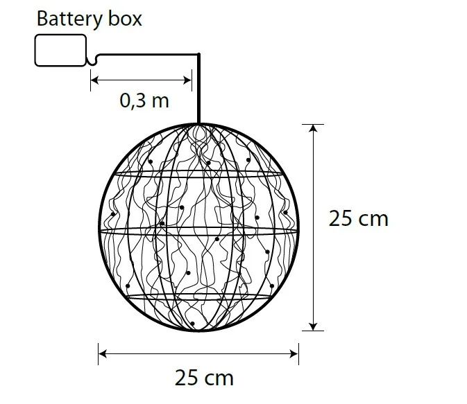 Декоративна куля Luca Lighting металевий 25 см срібний 50 LED теплий білий