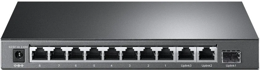 Комутатор TP-LINK TL-SL1311MP 8x1FE (8xPoE), 2xGE, 1xSFP, 124Вт, Некерований