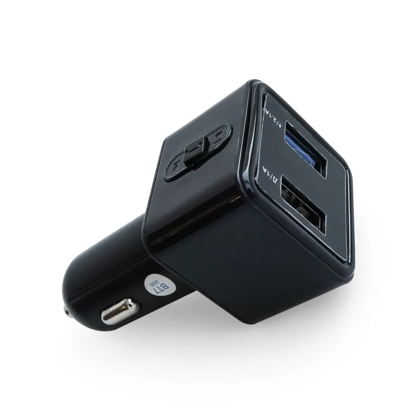 FM-трансмітер Bluetooth 2USB 2,1А пластик чорний