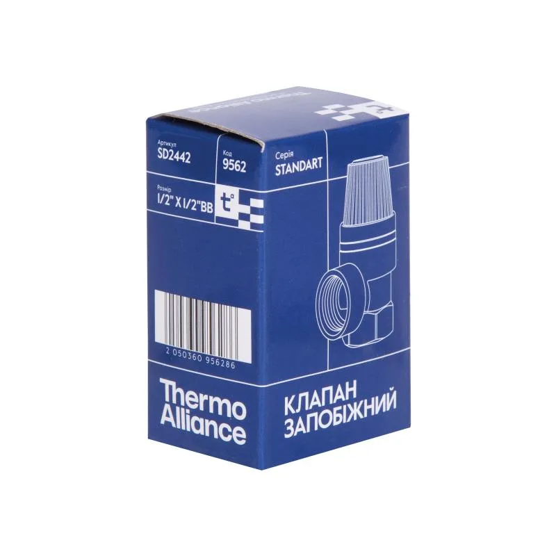 Запобіжний клапан 1/2" 2 бар латунь Thermo Alliance SD2442