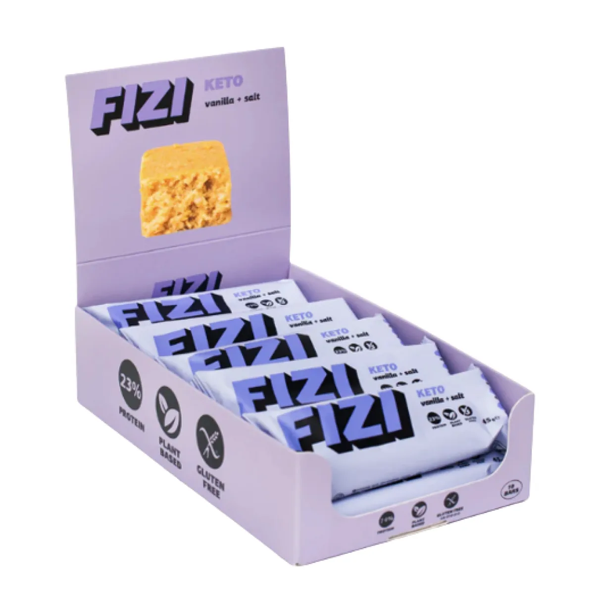 KETO Protein Bar FIZI Протеїновий батончик 10x45 г Ваніль з сіллю