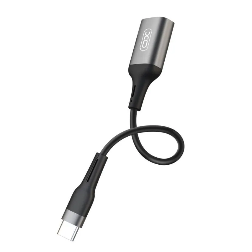 Перехідник OTG XO Type-C to USB 0,15 м сірий