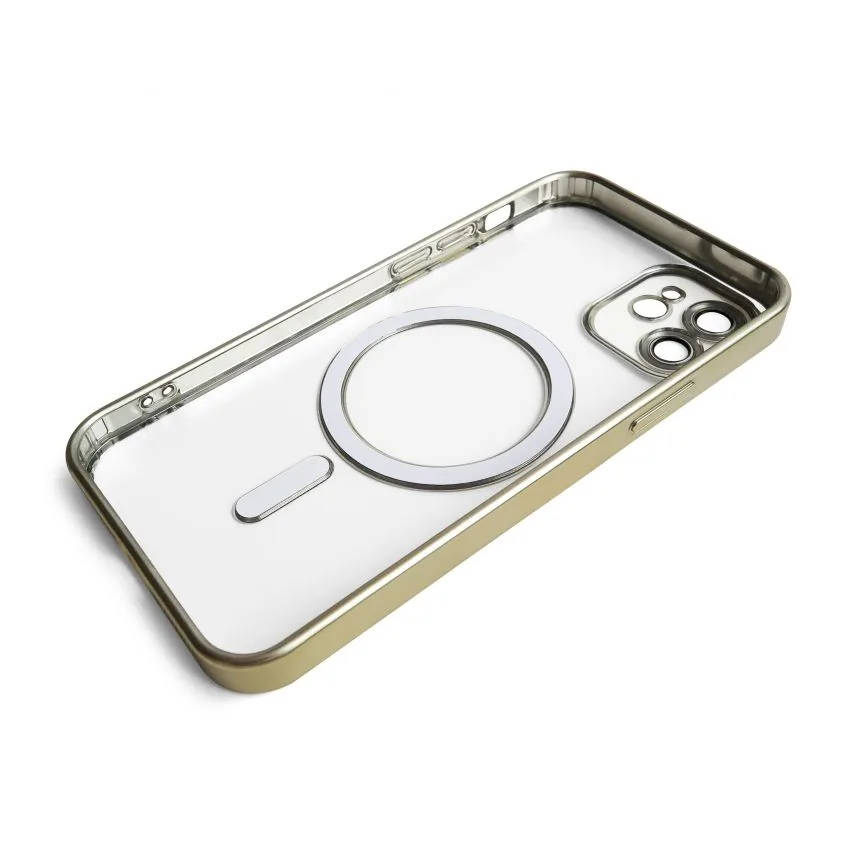 Чохол MagSafe для iPhone 12 пластик силікон матовий золотий
