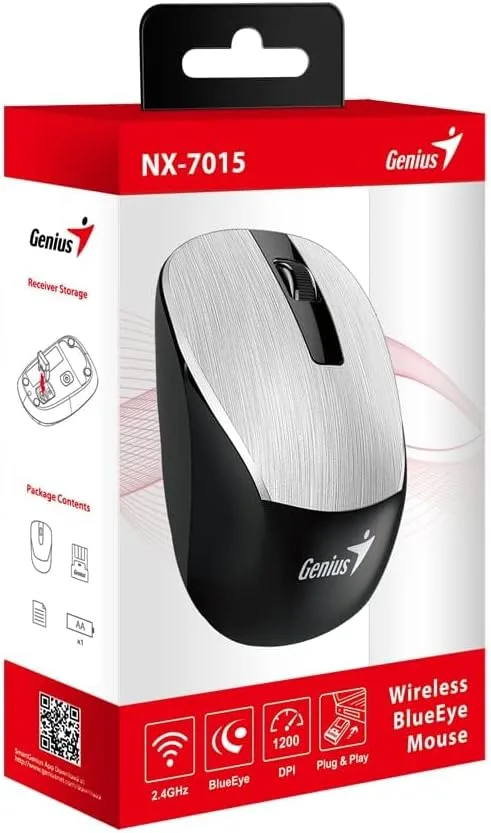Миша Genius NX-7015, WL, сріблястий