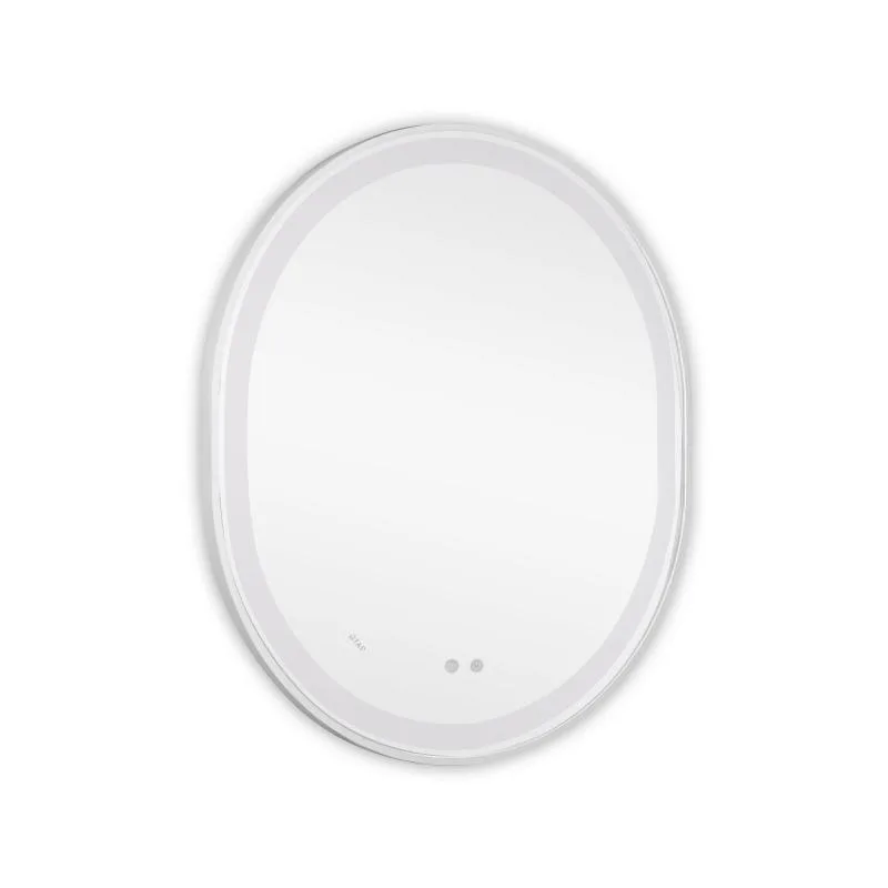 Дзеркало з LED-підсвічуванням Qtap GE1W сенсорне 800х700 мм овальне для ванної кімнати