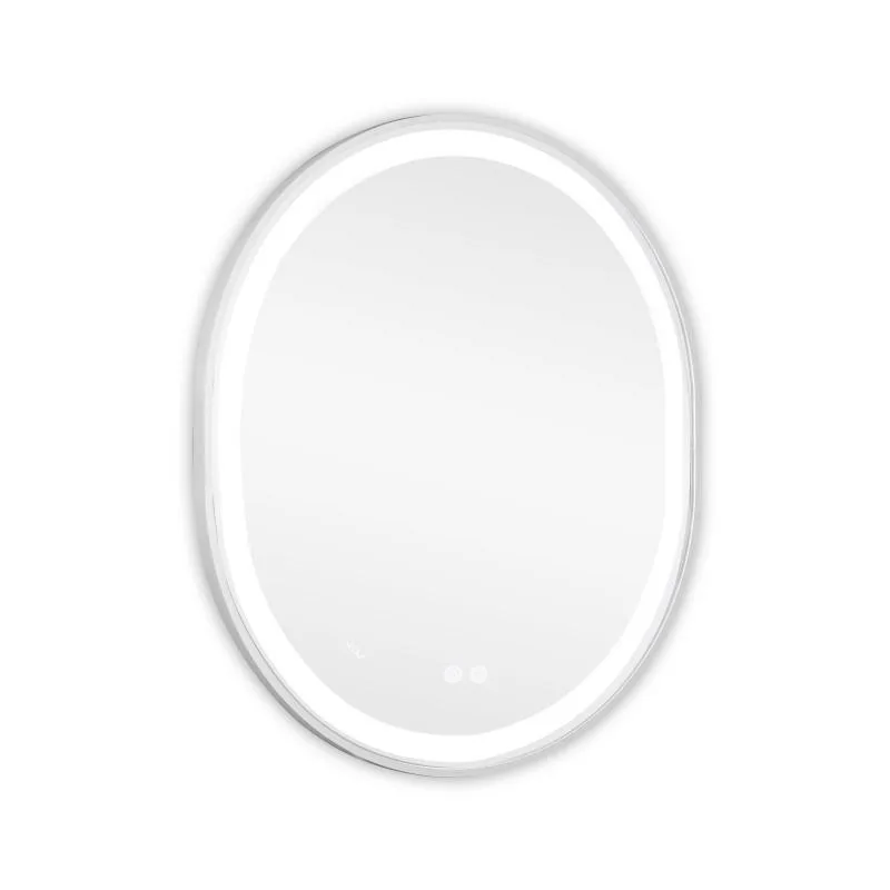 Дзеркало з LED-підсвічуванням Qtap GE1W сенсорне 800х700 мм овальне для ванної кімнати
