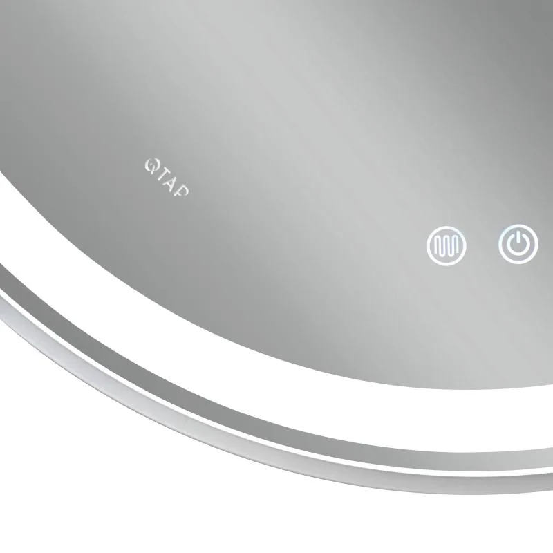 Дзеркало з LED-підсвічуванням Qtap GE1W сенсорне 800х700 мм овальне для ванної кімнати