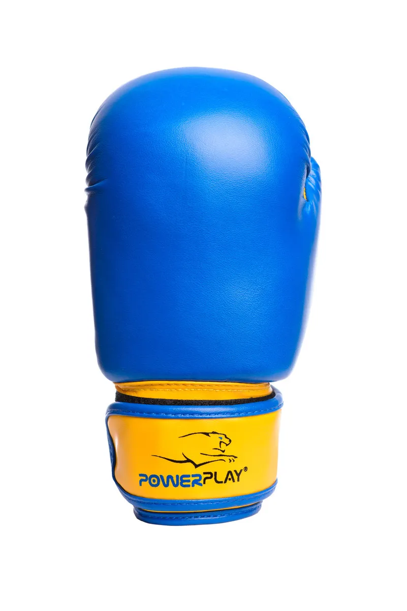 Боксерські рукавиці Active Point штучна шкіра 8 унцій сині жовті