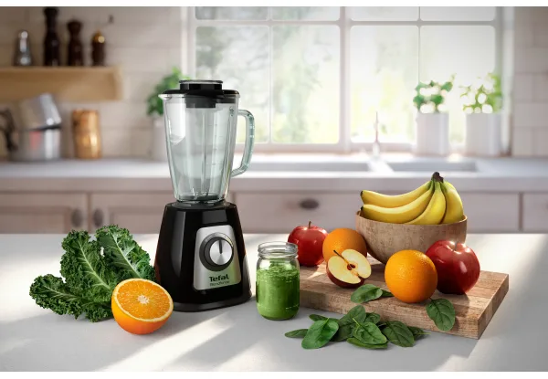 Блендер Tefal стаціонарний Blendforce 800Вт, чаша 1250мл, скляна, чорного кольору.
