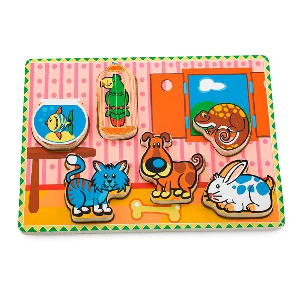 Деревянная рамка-вкладыш Viga Toys из дерева 30х27 см разноцветная