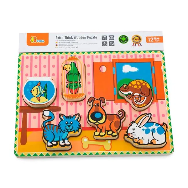 Деревянная рамка-вкладыш Viga Toys из дерева 30х27 см разноцветная