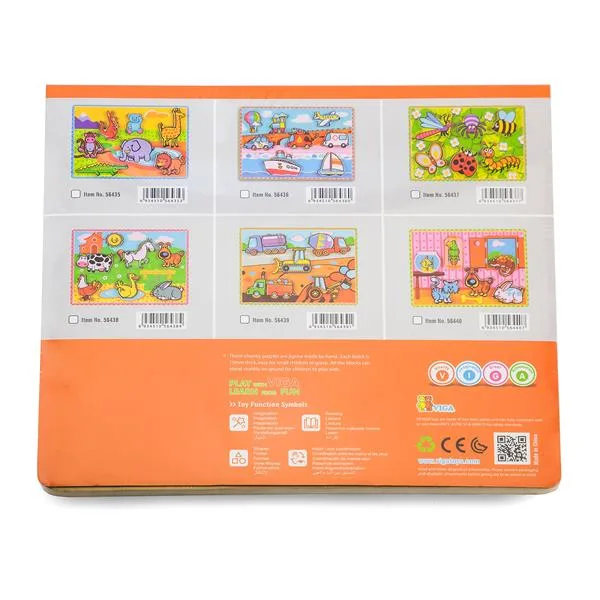 Деревянная рамка-вкладыш Viga Toys из дерева 30х27 см разноцветная