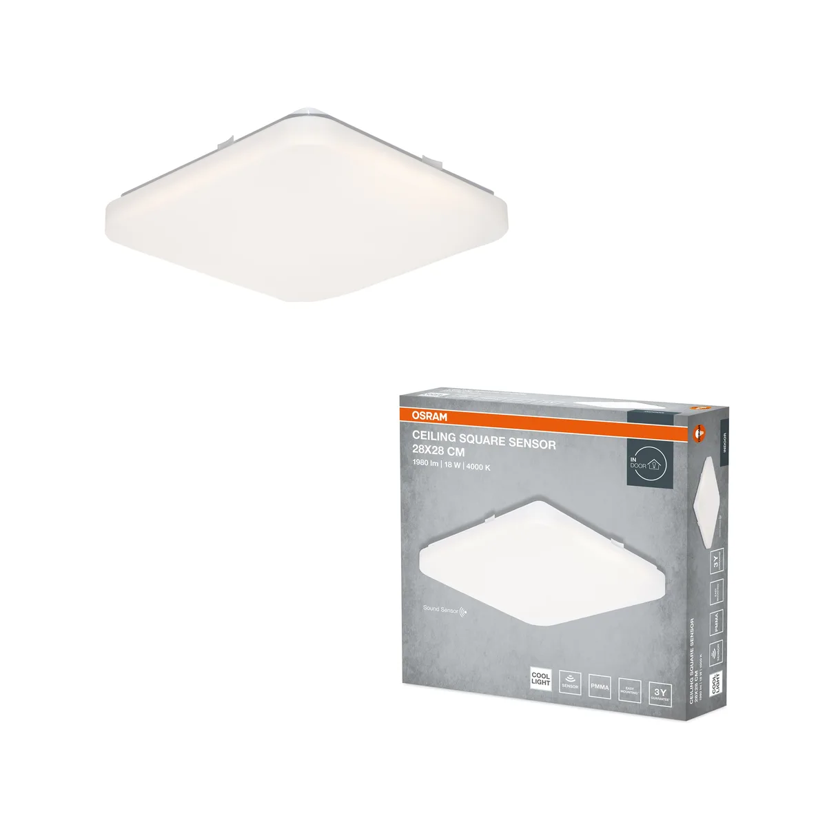 Світильник OSRAM накладний LED 18Вт 4000K 280х280 мм
