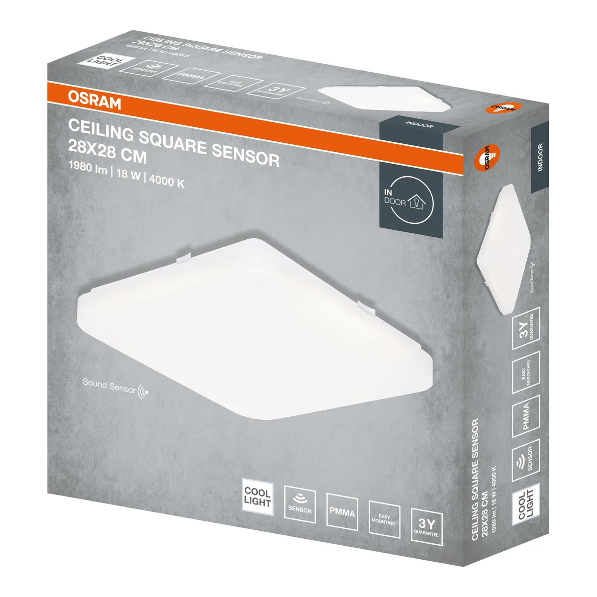 Світильник OSRAM накладний LED 18Вт 4000K 280х280 мм