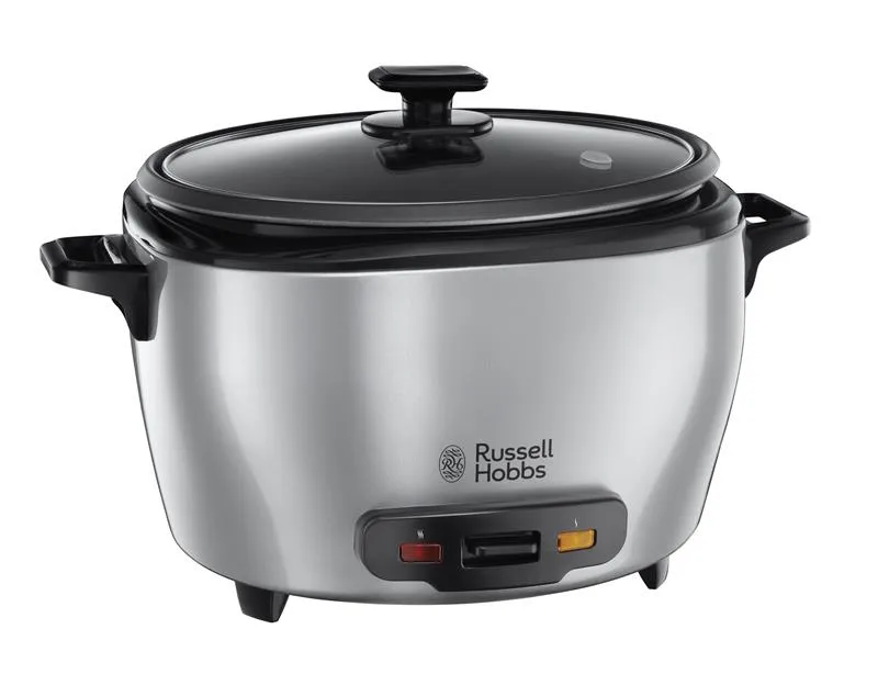 Електрична рисоварка Russell Hobbs MaxiCook, потужність 1000 Вт, об'єм чаші 5 л, з електронним управлінням, нержавіюча сталь, чорн