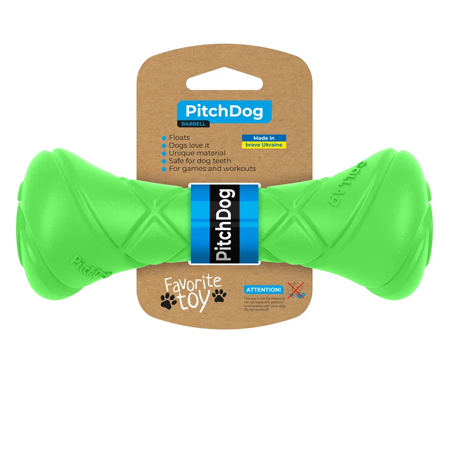 Ігрова гантель PitchDog 19x7 см композитний полімер салатовий