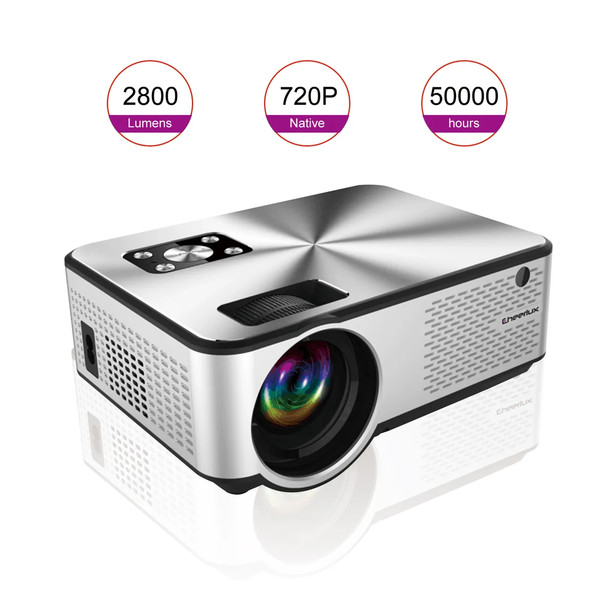 Портативный LED проектор Cheerlux C9 2800 Lumen 222x165x87 мм черный