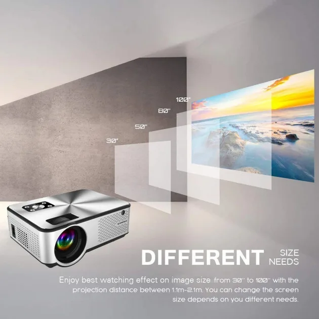 Портативный LED проектор Cheerlux C9 2800 Lumen 222x165x87 мм черный
