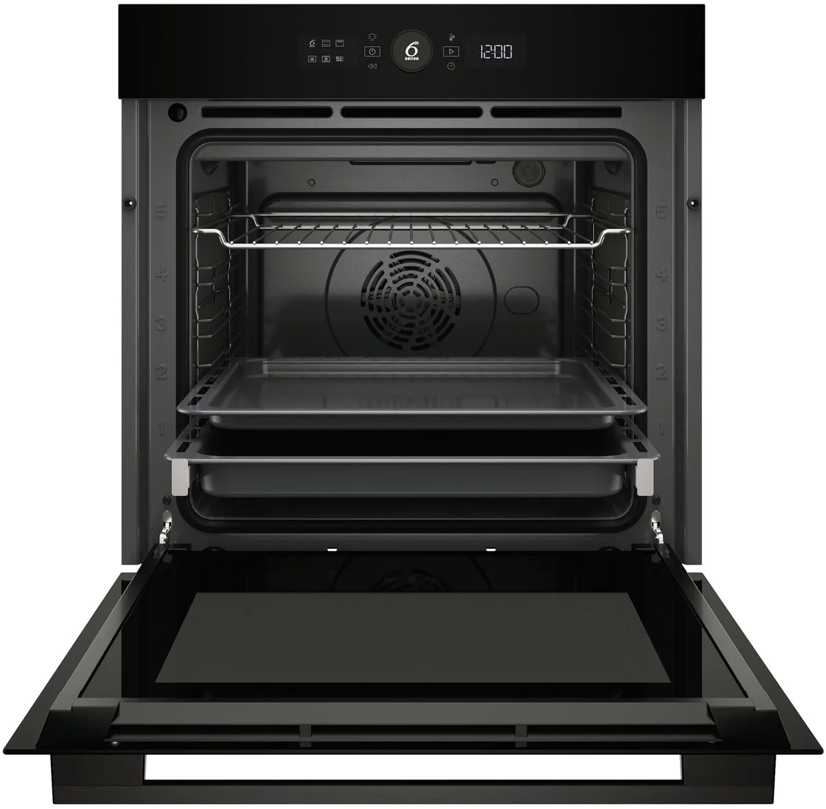 Электрический духовой шкаф Whirlpool, 73 л, класс энергопотребления A+, с дисплеем, конвекцией и телескопическими направляющими, черного цвета