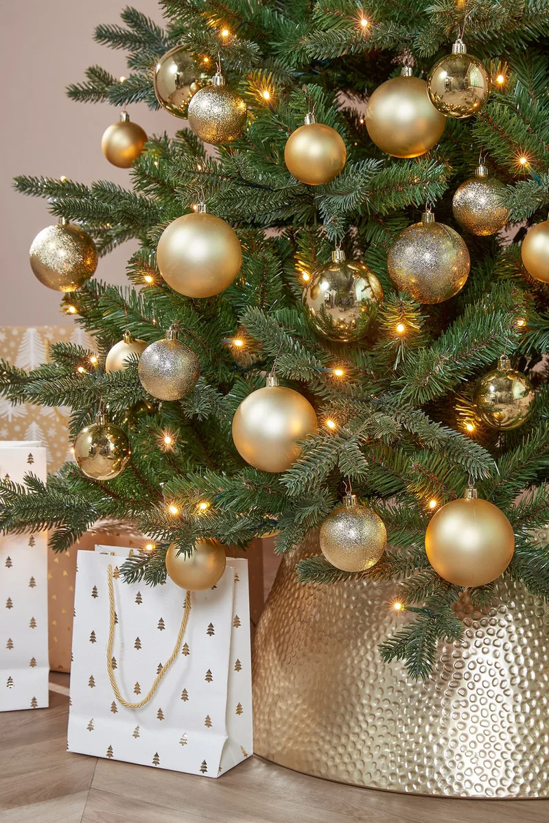 Елочные пластиковые шары Mica Decorations 27 шт 6 см золотые