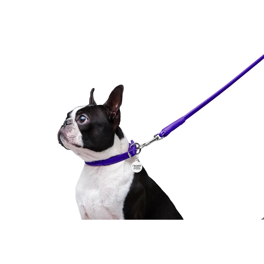Поводок WAUDOG Glamour кожаный 8х122 см фиолетовый XS-S